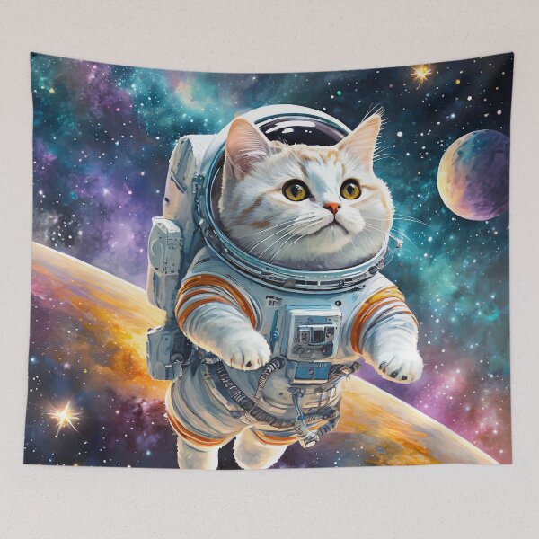 Item preview, Galactic Astronaut Cat designed and sold by The Raven Gift Co.