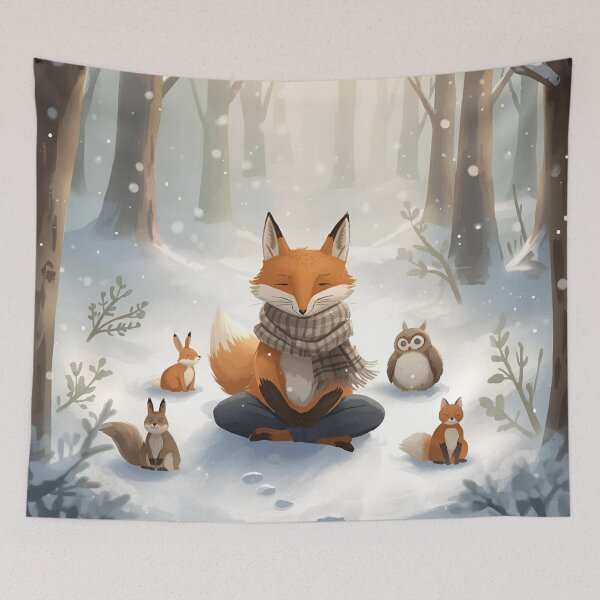 Item preview, Fox’s Winter Meditation in the Snowy Forest designed and sold by WildlifeWhimsy.
