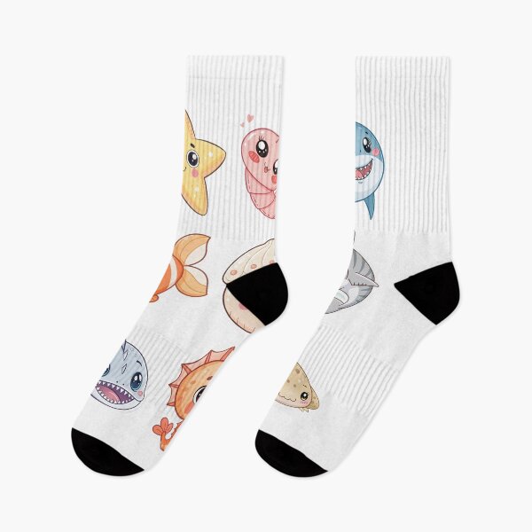 Item preview, Kawaii Sea Creatures with Sharks and Starfish designed and sold by DariaOltes.