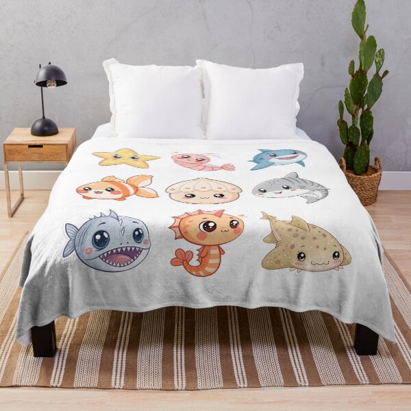 Item preview, Kawaii Sea Creatures with Sharks and Starfish designed and sold by DariaOltes.