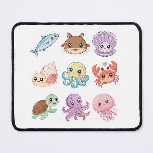 Item preview, Ocean Friends Kawaii Collection with Shells & Octopus designed and sold by DariaOltes.