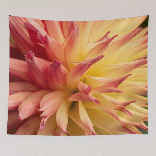 Item preview, red yellow dahlia spokes designed and sold by Esther Frieda.
