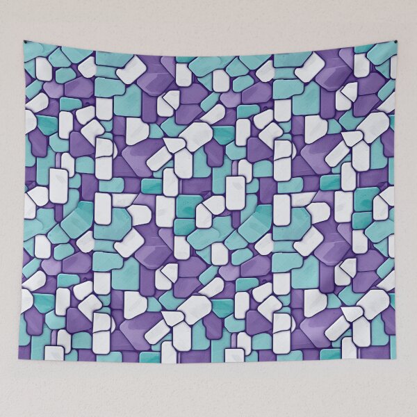 Item preview, Mosaic in Teal and Purple designed and sold by CraftedHome.