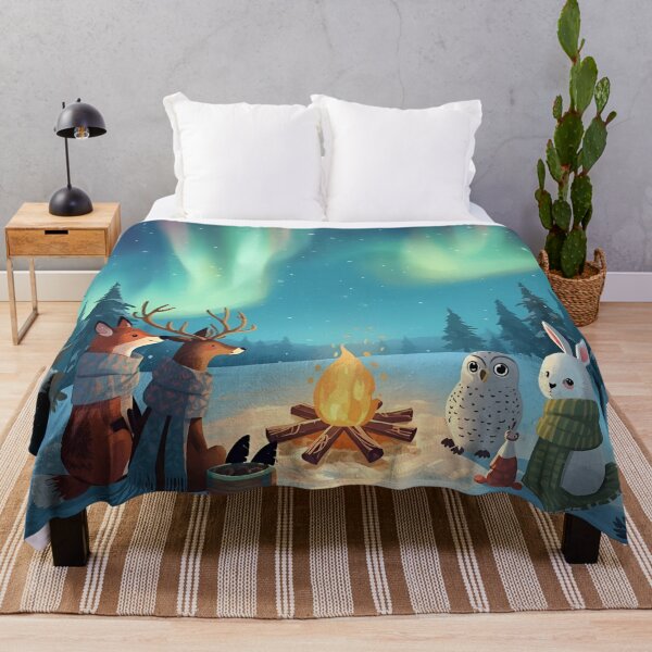 Item preview, Northern Lights Gathering in the Winter Forest designed and sold by WildlifeWhimsy.