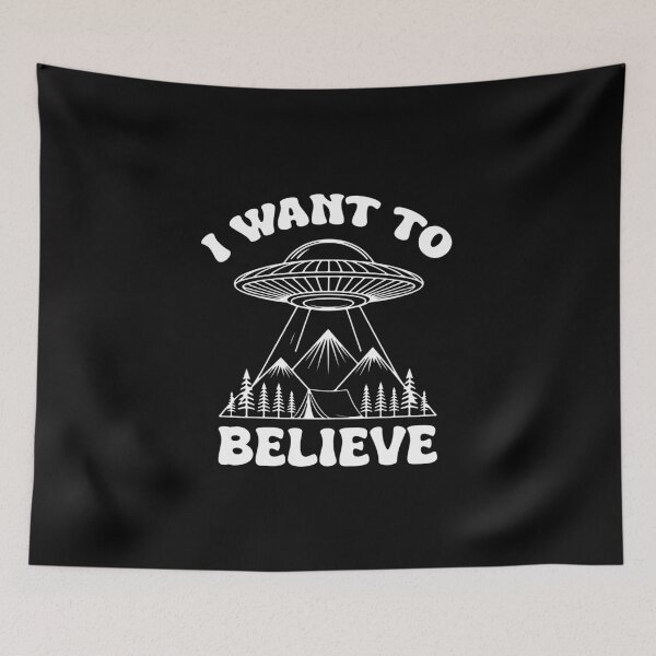 Item preview, I Want To Believe UFO Abduction Camping Retro Style designed and sold by Optimuz-Dezign.