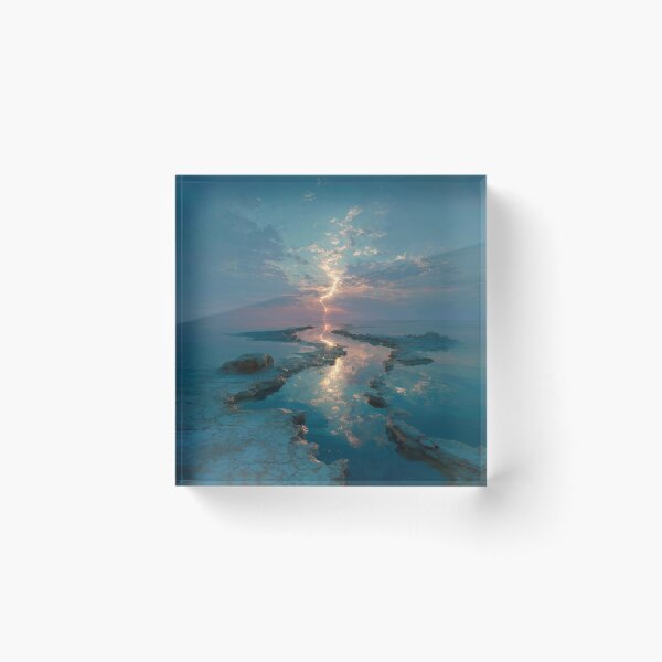 Item preview, Light-Rift Horizon | Cinematic Blue Landscape Print by Vaultlight Studios designed and sold by Vaultlight studio .