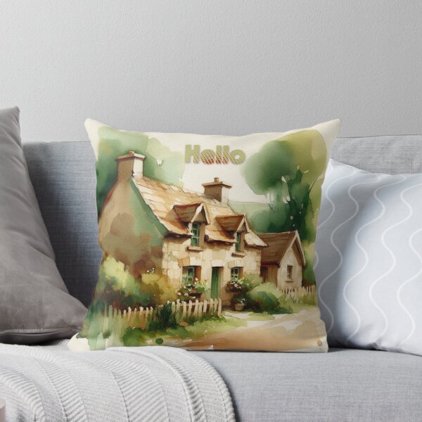 Artikelvorschau, Ruhiges irisches Cottage – Sanfte Aquarell-Landszene entworfen und verkauft von BIZARRE PRINTS.