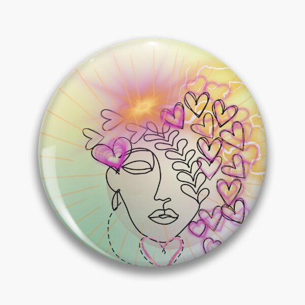 Item preview, Crowned by Emotion – Abstract Woman with Heart & Lightning Energy designed and sold by ByMile.