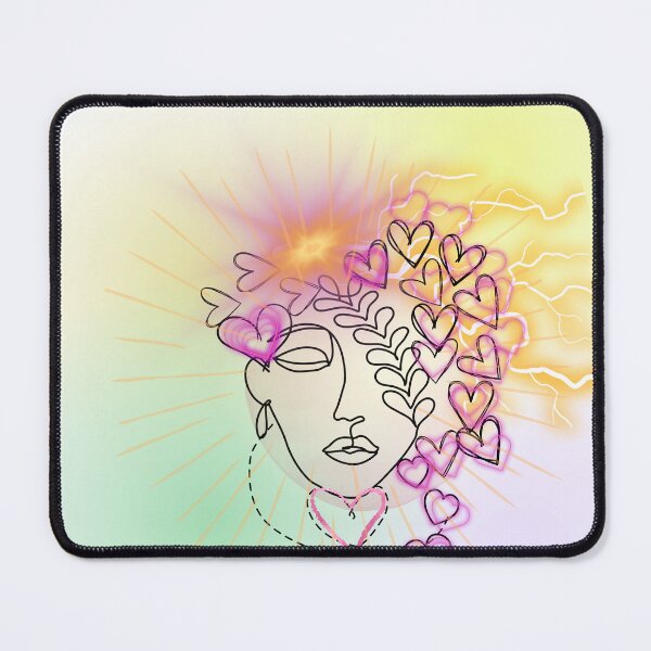 Item preview, Crowned by Emotion – Abstract Woman with Heart & Lightning Energy designed and sold by ByMile.