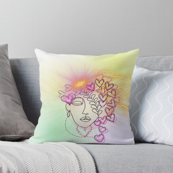Item preview, Crowned by Emotion – Abstract Woman with Heart & Lightning Energy designed and sold by ByMile.