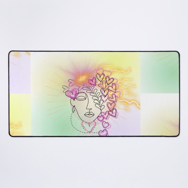 Item preview, Crowned by Emotion – Abstract Woman with Heart & Lightning Energy designed and sold by ByMile.