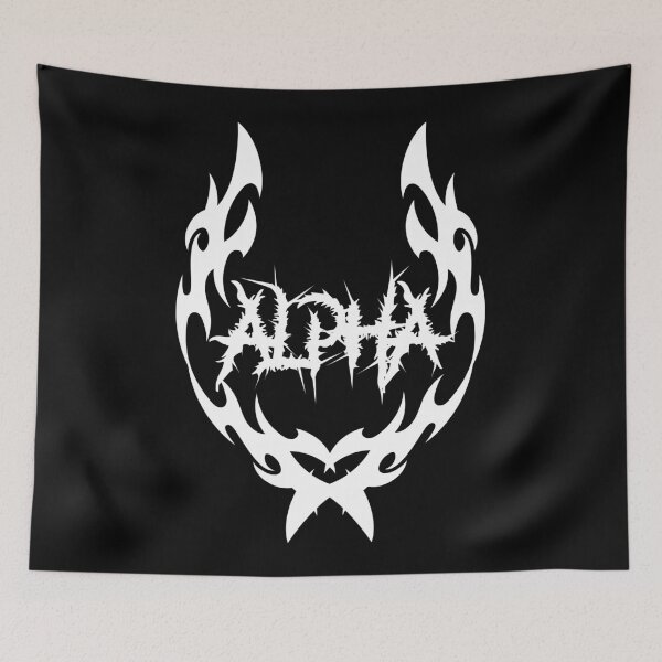 Item preview, ALPHA Tribal Metal Logo | Streetwear Gym Metal Aesthetic Design - White Logo designed and sold by Gary-Shop.