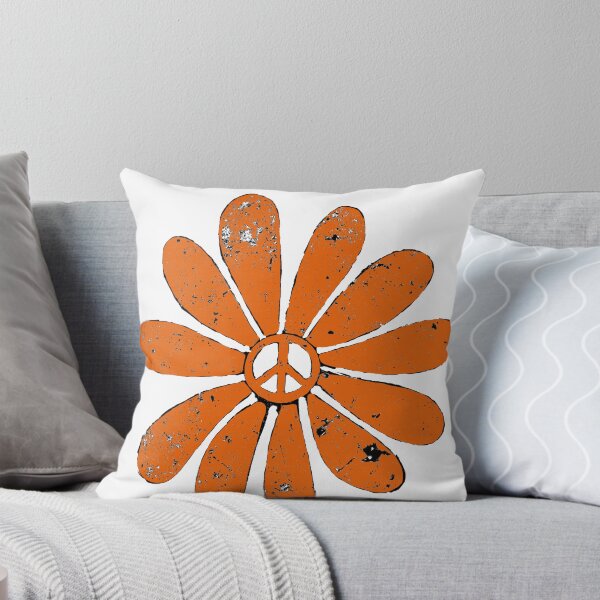 Item preview, Hippie Peace Sign Flower Orange Distressed Look designed and sold by Swigalicious.