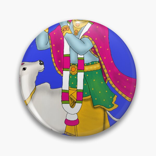 Item preview, Krishna with Calf – Divine Compassion Art designed and sold by Harshit_Digital_Arts.