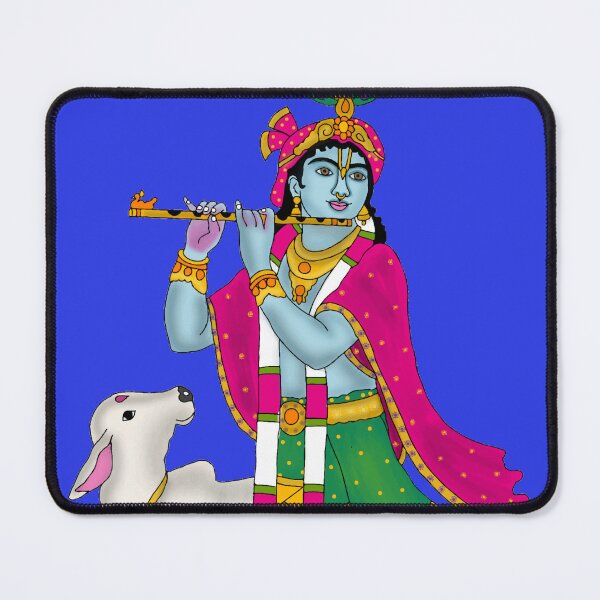 Item preview, Krishna with Calf – Divine Compassion Art designed and sold by Harshit_Digital_Arts.
