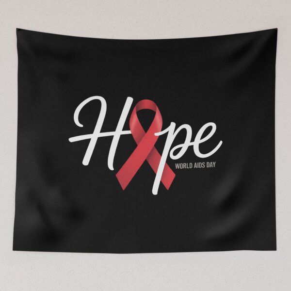 Item preview, Hope Red Ribbon World AIDS Day HIV Disease Awareness designed and sold by PunkNation-Arts.