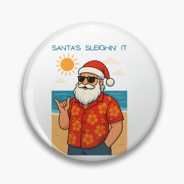 Item preview, Santa's Sleighin' it - Cool Christmas Beach Santa designed and sold by Travel Bug Crew.