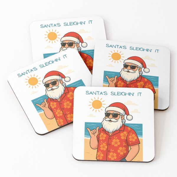 Item preview, Santa's Sleighin' it - Cool Christmas Beach Santa designed and sold by Travel Bug Crew.