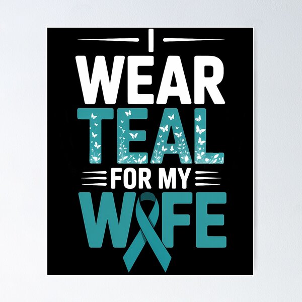 Item preview, I Wear Teal For My Wife Scleroderma Warrior Teal Ribbon designed and sold by PunkNation-Arts.