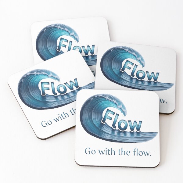 Item preview, Go with the Flow – Ocean Wave Typography Art designed and sold by Liva Art.