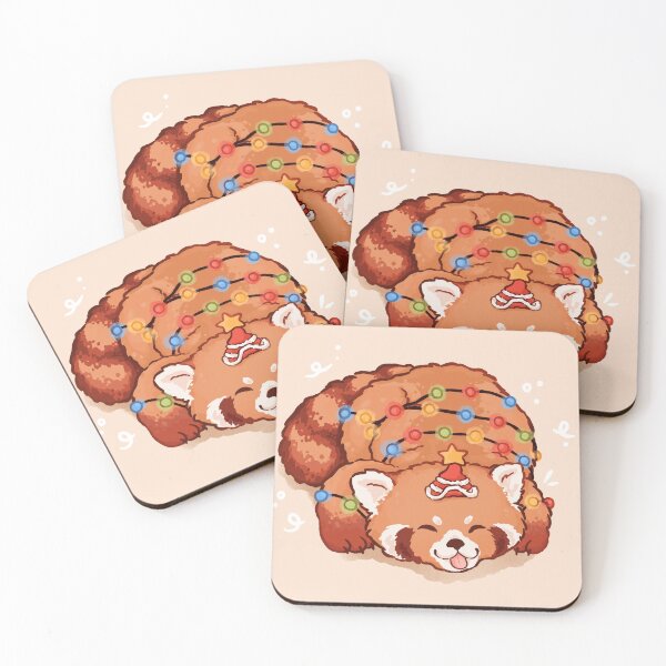 Item preview, Cute Red Panda with Christmas Lights designed and sold by Peach Frog.