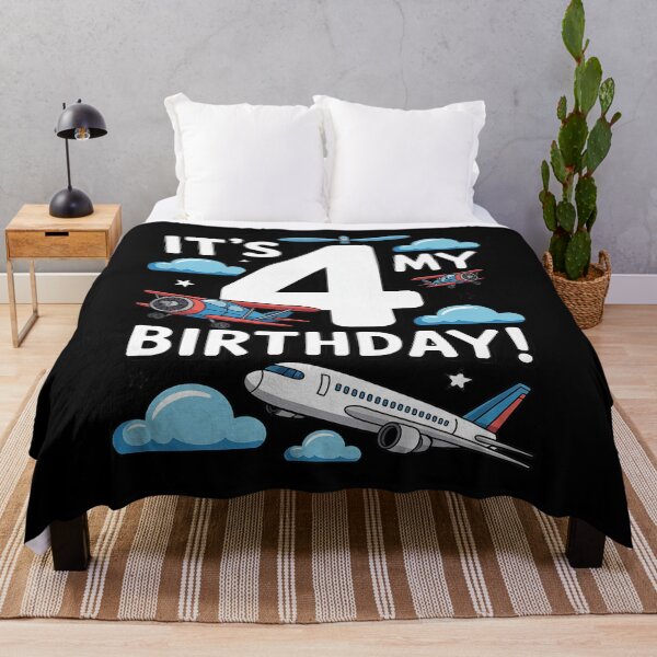 Item preview, 4 Years Old Boy Girl Airplane Pilot 4th Birthday Aircraft designed and sold by JulienAureo.