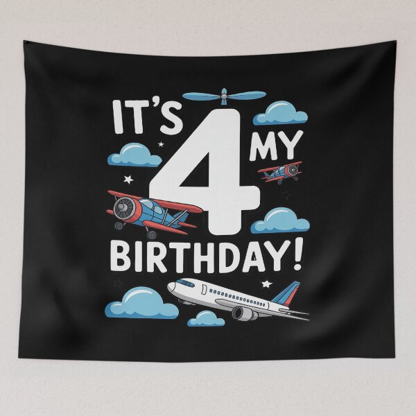 Item preview, 4 Years Old Boy Girl Airplane Pilot 4th Birthday Aircraft designed and sold by JulienAureo.
