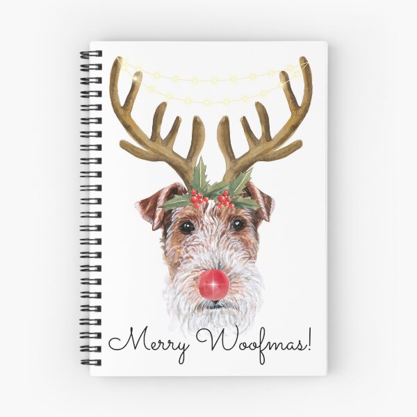Item preview, Cute Watercolor Christmas Wire Fox Terrier Reindeer designed and sold by ZoesPlace.
