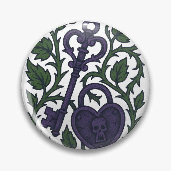 Item preview, Gothic Key Skull Heart Lock Purple Green designed and sold by Sturdust.