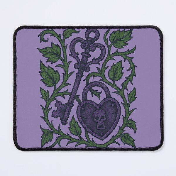Item preview, Gothic Key Skull Heart Lock Purple Green designed and sold by Sturdust.