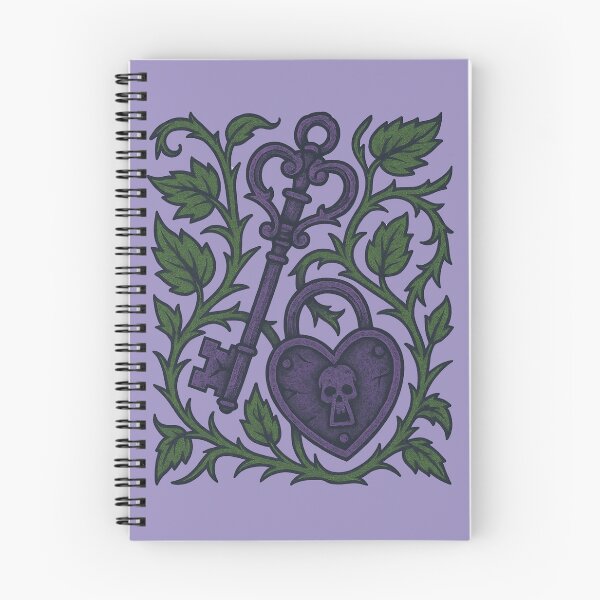 Item preview, Gothic Key Skull Heart Lock Purple Green designed and sold by Sturdust.