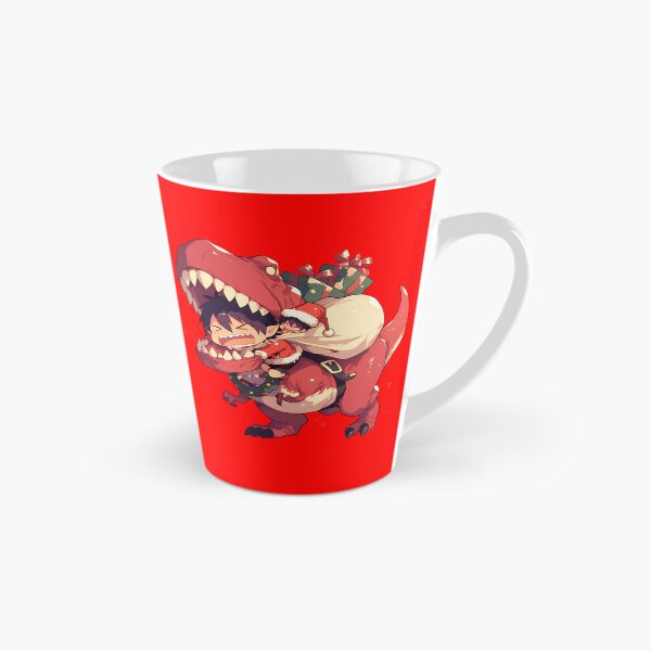 Item preview, Mephisto Pheles Riding Red Dinosaur In Christmas Santa Claus Blue Exorcist Anime designed and sold by TorbenKuhano.