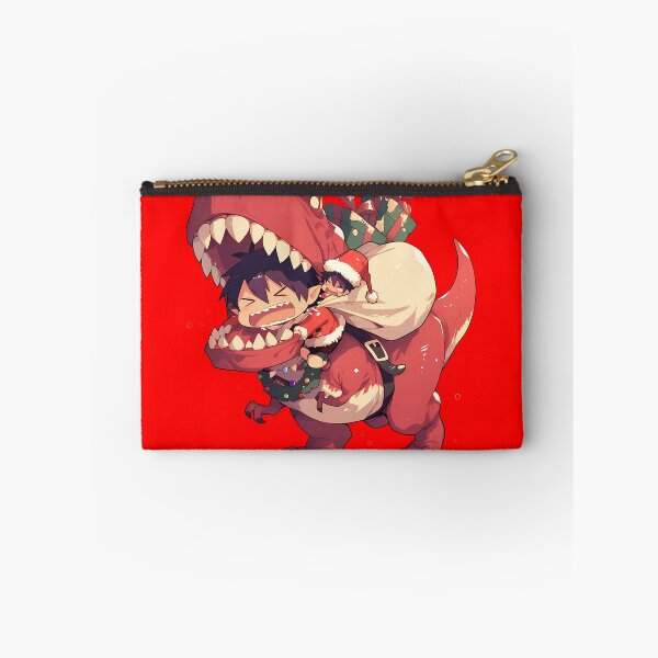 Item preview, Mephisto Pheles Riding Red Dinosaur In Christmas Santa Claus Blue Exorcist Anime designed and sold by TorbenKuhano.