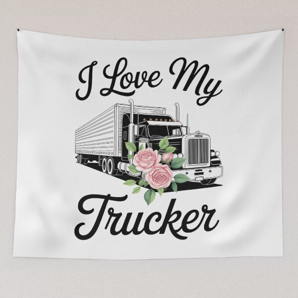 Item preview, I Love My Trucker Funny Truck Driver Wife Girlfriend designed and sold by PunkNation-Arts.