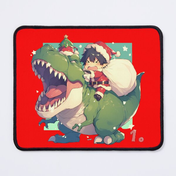 Item preview, Renzo Shima Riding Dinosaur In Christmas Santa Claus Blue Exorcist Anime designed and sold by TorbenKuhano.
