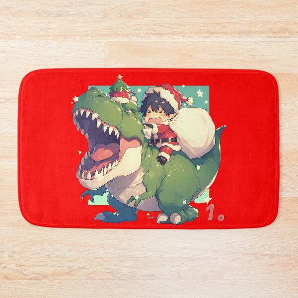 Item preview, Renzo Shima Riding Dinosaur In Christmas Santa Claus Blue Exorcist Anime designed and sold by TorbenKuhano.