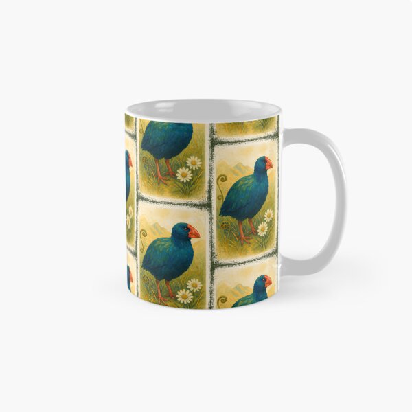 Item preview, Takahē Among Alpine Daisies – Vintage NZ Bird Art designed and sold by MvuuStudio.