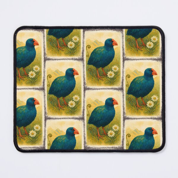Item preview, Takahē Among Alpine Daisies – Vintage NZ Bird Art designed and sold by MvuuStudio.