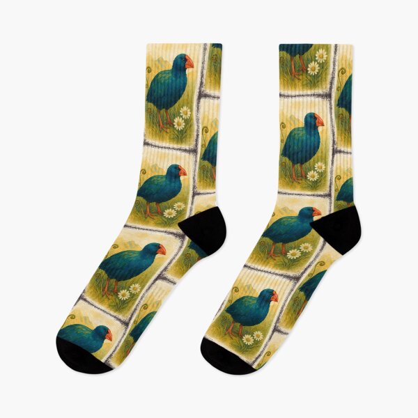 Item preview, Takahē Among Alpine Daisies – Vintage NZ Bird Art designed and sold by MvuuStudio.