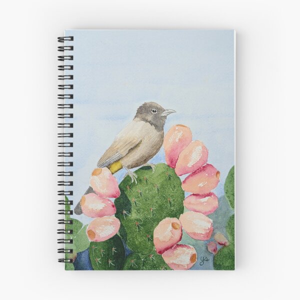 Item preview, Yellow-Vented Bulbul on Prickly-Pear Cactus designed and sold by YaelSelaArt.