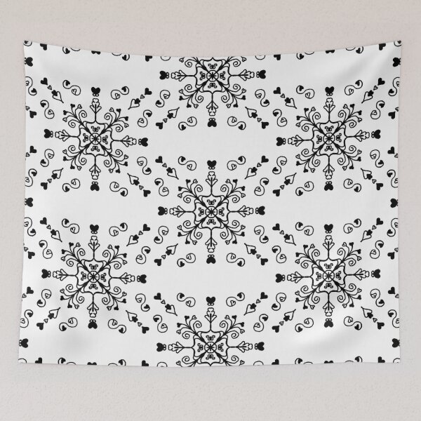 Item preview, Black and White Heart Scroll Mandala Pattern  designed and sold by TheTrendyWolff.