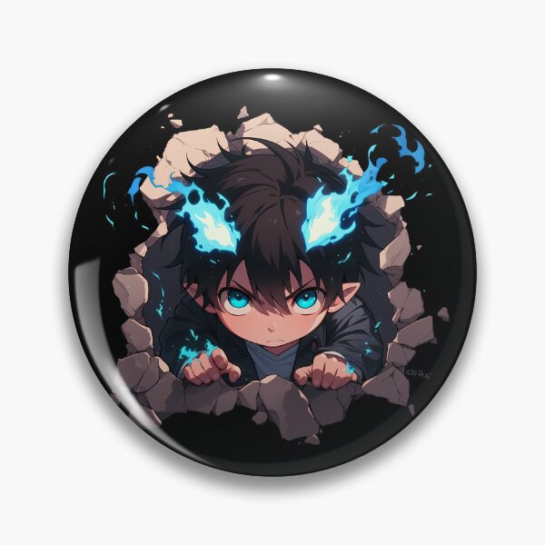 Item preview, Rin Okumura Blue Exorcist Anime Peeking With Blue Flames designed and sold by TorbenKuhano.