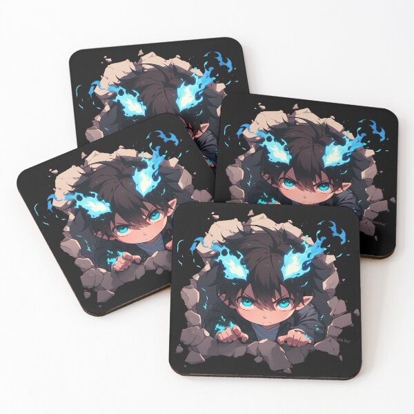 Item preview, Rin Okumura Blue Exorcist Anime Peeking With Blue Flames designed and sold by TorbenKuhano.