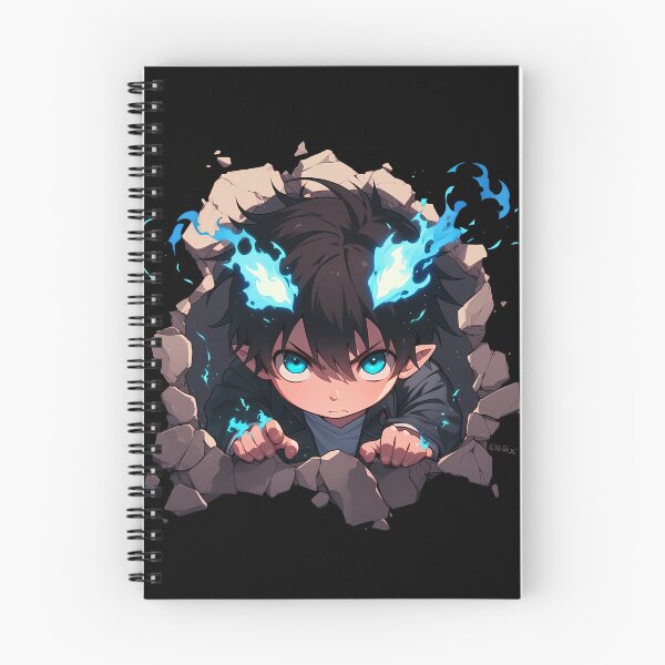 Item preview, Rin Okumura Blue Exorcist Anime Peeking With Blue Flames designed and sold by TorbenKuhano.
