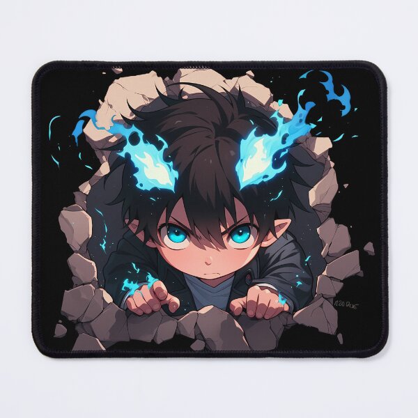 Item preview, Rin Okumura Blue Exorcist Anime Peeking With Blue Flames designed and sold by TorbenKuhano.