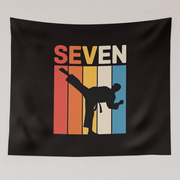 Item preview, 7th Birthday Gift Karate Retro Taekwondo Martial Arts designed and sold by tabdejinti.