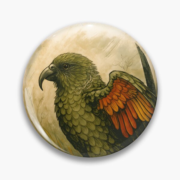 Item preview, Kea with Fiery Underwings – Alpine Parrot of Aotearoa designed and sold by MvuuStudio.