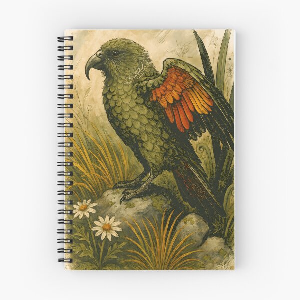 Item preview, Kea with Fiery Underwings – Alpine Parrot of Aotearoa designed and sold by MvuuStudio.