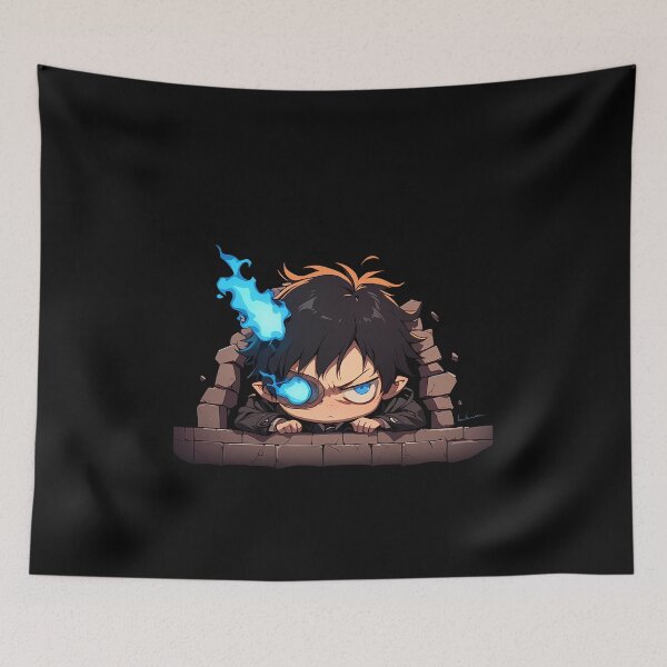Item preview, Yukio Okumura Blue Exorcist Anime Peeking With Blue Fire Eye designed and sold by TorbenKuhano.