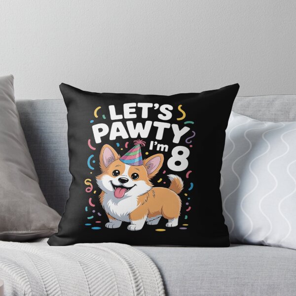 Item preview, 8 Years Old Corgi Dog Lover 8th Birthday Party designed and sold by tabdejinti.